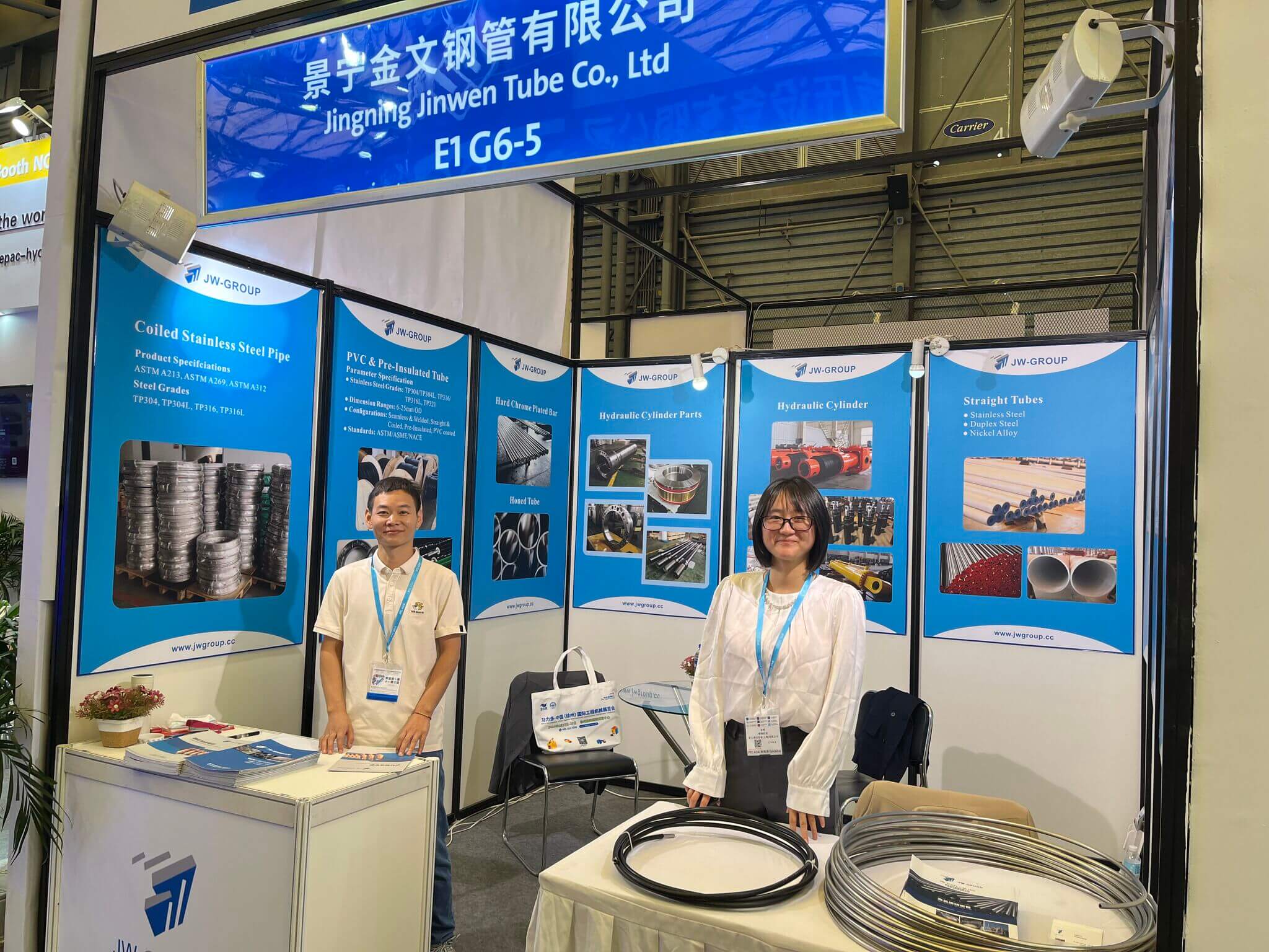 JW STEEL with stainless steel coil tubing in exhibition